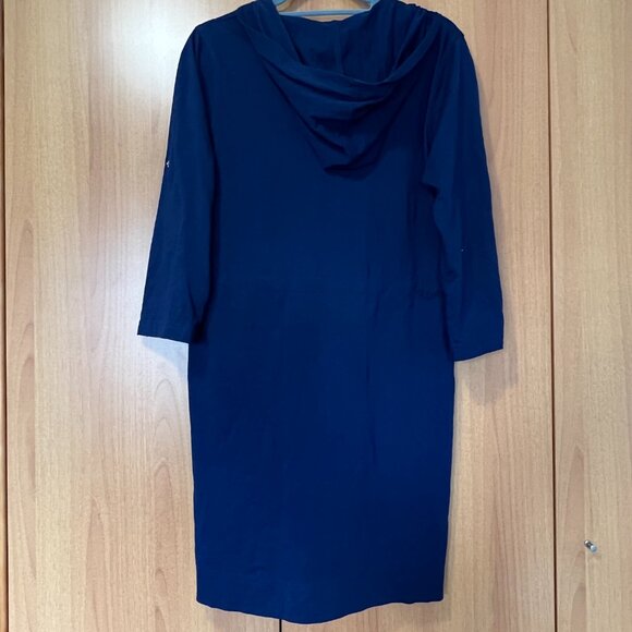 Swim Coverup Zip Drawstring Cotton Dress - Picture 4 of 4